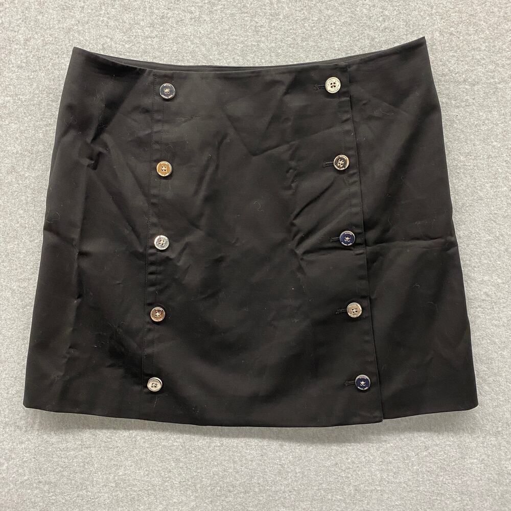 Michael Kors Skirt Womens Size 14 Minimalist Black Button Preppy Goth Whimsigoth